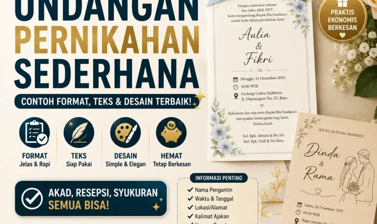 Contoh Undangan Pernikahan Sederhana: Format, Desain, dan Tips Memilihnya