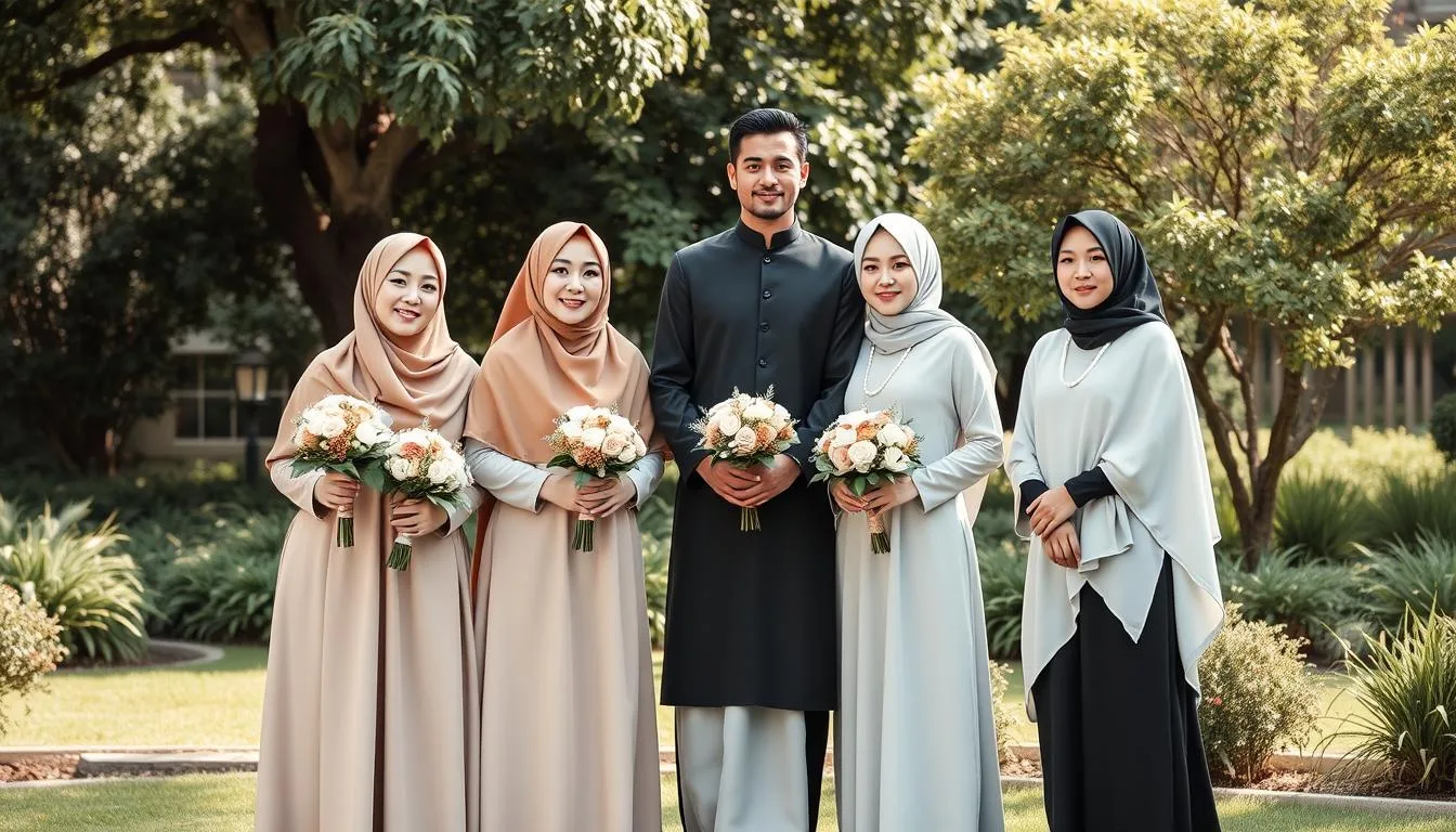 model baju seragam keluarga pernikahan