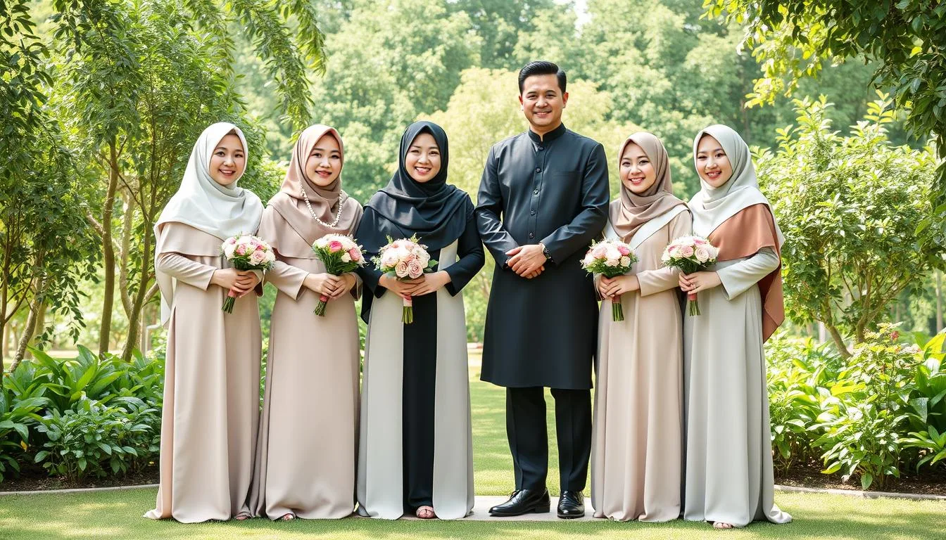 model baju seragam keluarga pernikahan