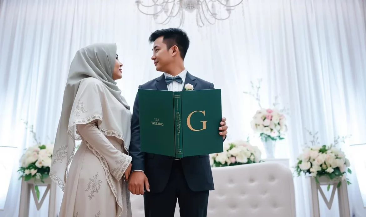 gaya foto wedding di pelaminan