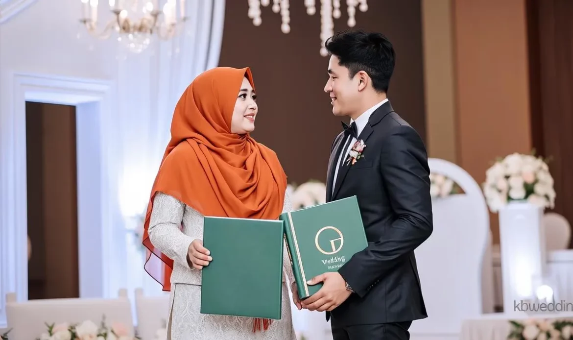 gaya foto wedding di pelaminan
