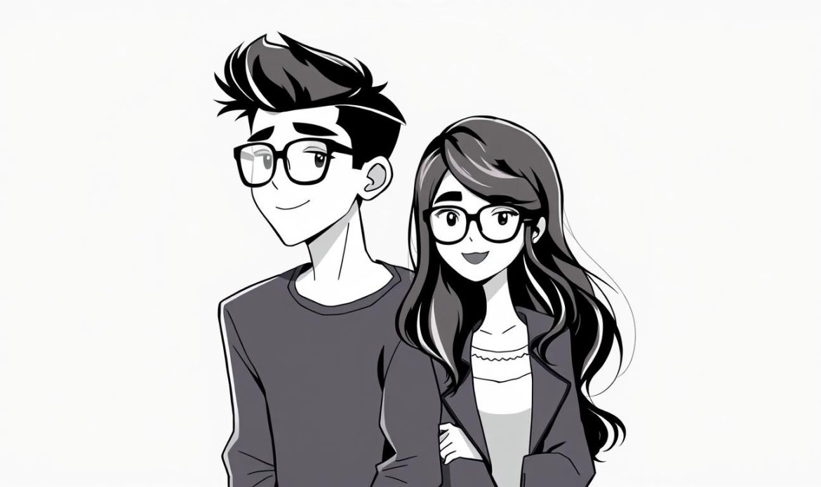 Gambar Hitam Putih WA Anime Aesthetic PP Couple Pake Kacamata Gambar Hitam Putih WA Anime Aesthetic PP Couple Pake Kacamata
